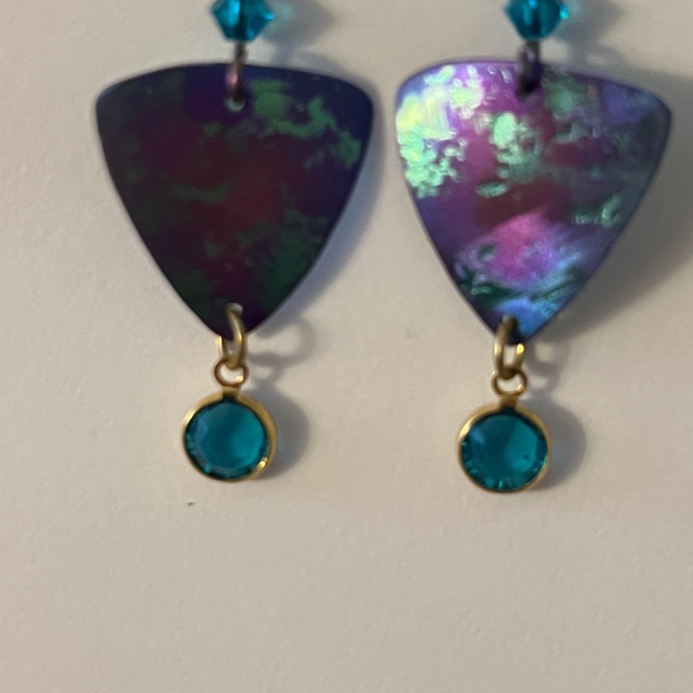 🩵3/$15 Jewelry- Purple and Teal Earrings - Picture 4 of 4